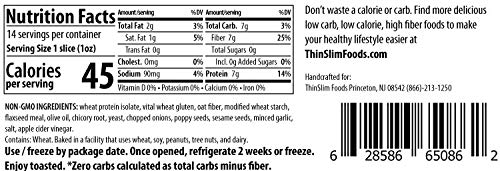 ThinSlim Foods Zero Net Carb Keto Bread | Low Carb Bread | Plain (Pack of 1)