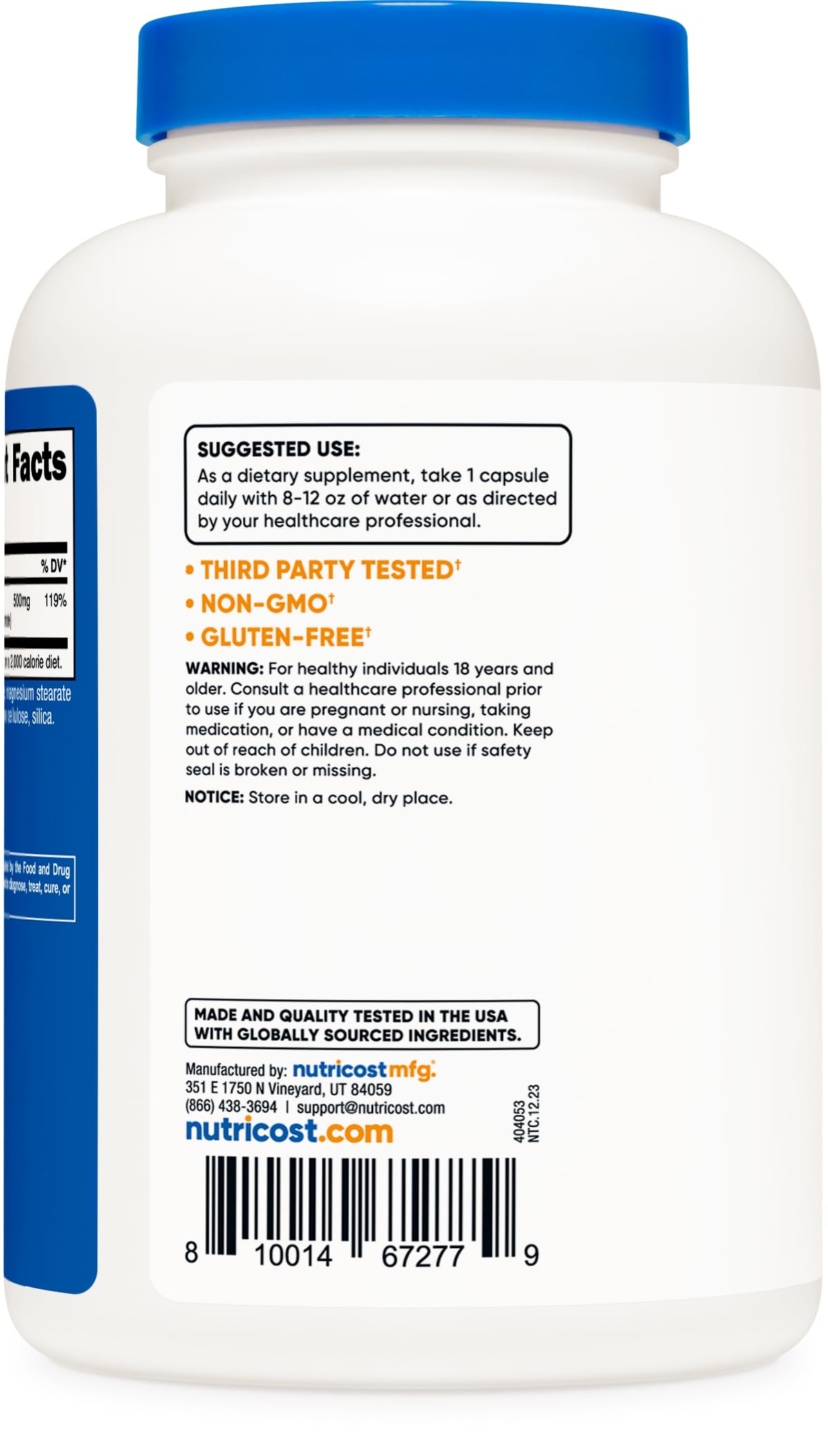 Nutricost Magnesium Complex 500mg, 240 Capsules - Magnesium Oxide, Citrate, and Glycinate - Gluten Free and Non-GMO