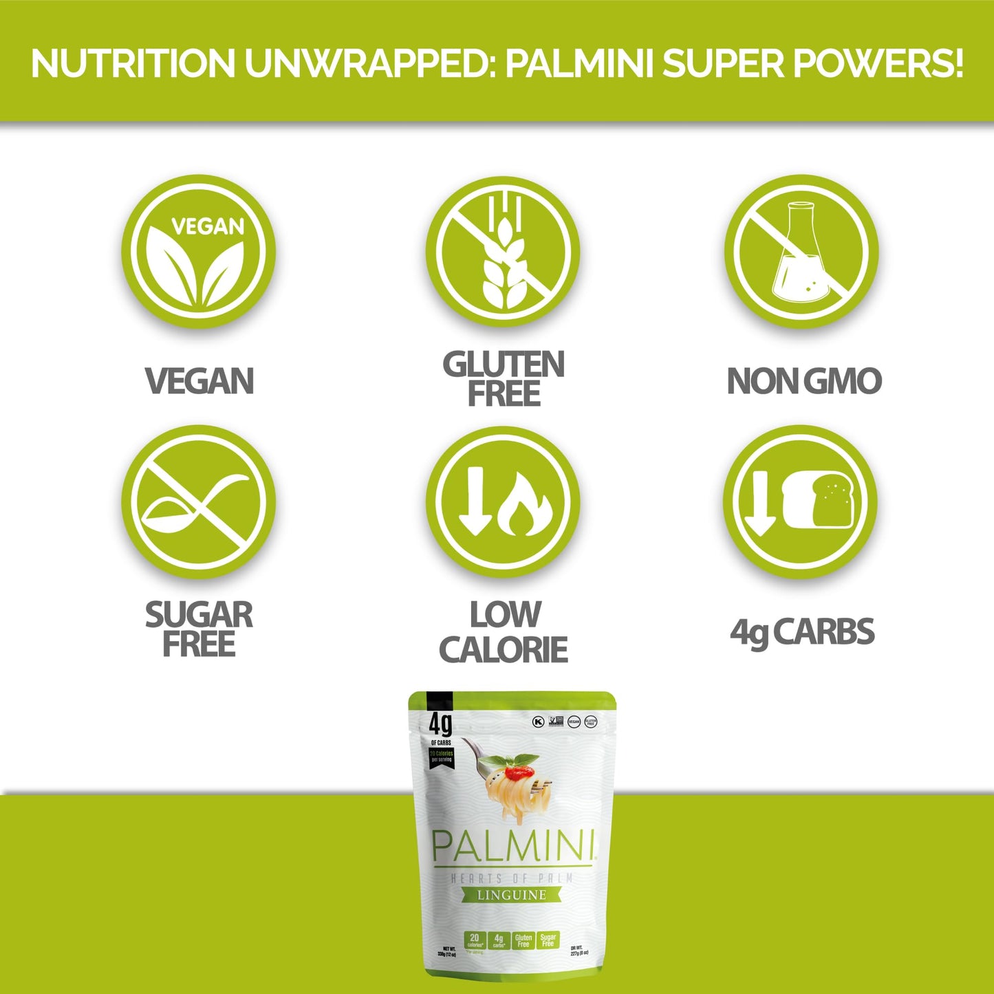 Palmini Linguine Pasta | Low-Carb Pasta, Low-Calorie Hearts of Palm Pasta | Keto Pasta, Gluten Free, Vegan, Non-GMO, Plant Based Pasta, Healthy Noodles | Seen on Shark Tank |(12 Ounce - Pack of 1)