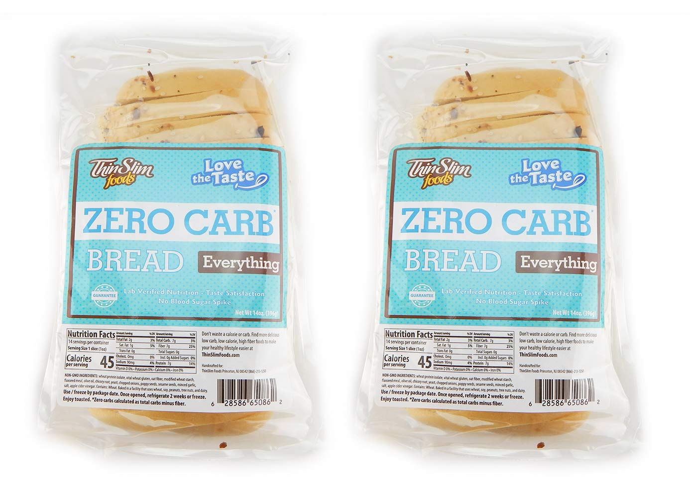 ThinSlim Foods Zero Net Carb Keto Bread | Low Carb Bread | Plain (Pack of 1)