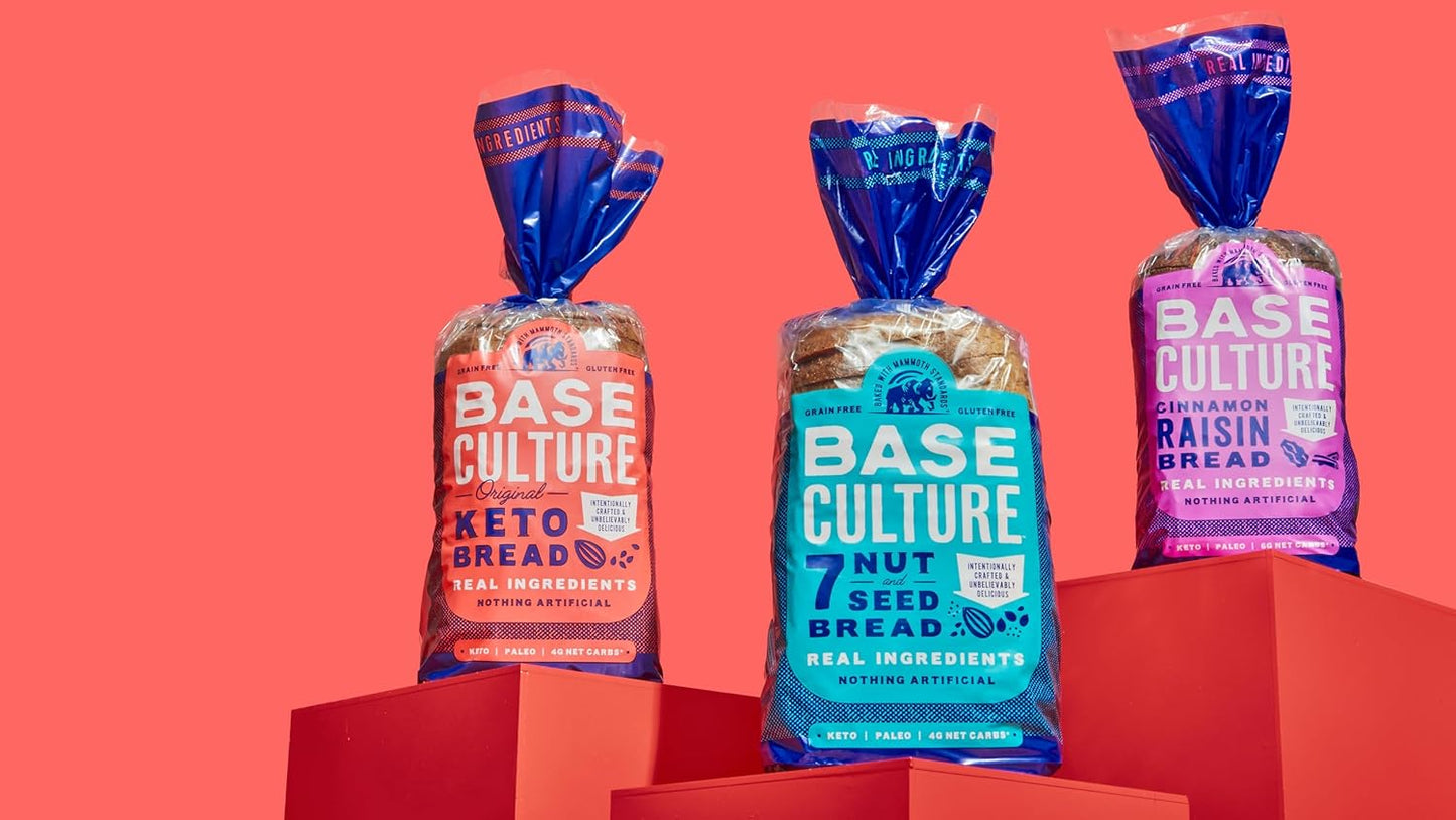 Base Culture Keto Bread | Original, 100% Paleo, Gluten Free, Grain Free, Non-GMO, Dairy Free, Soy Free and Kosher | 16oz Loaf