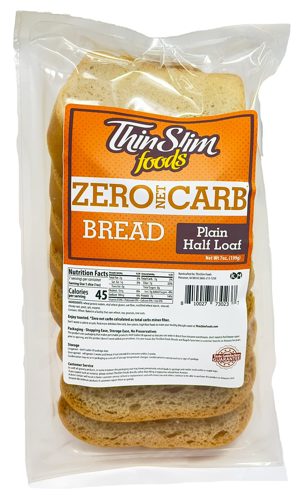 ThinSlim Foods Zero Net Carb Keto Bread | Low Carb Bread | Plain (Pack of 1)