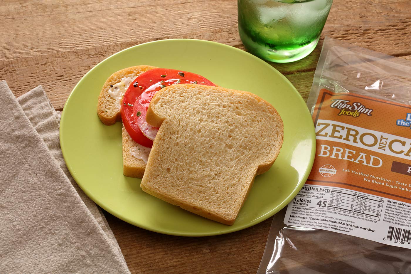 ThinSlim Foods Zero Net Carb Keto Bread | Low Carb Bread | Plain (Pack of 1)