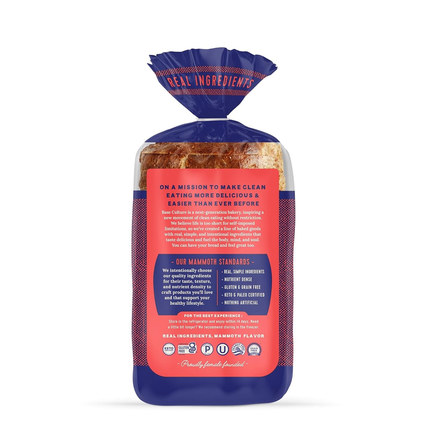 Base Culture Keto Bread | Original, 100% Paleo, Gluten Free, Grain Free, Non-GMO, Dairy Free, Soy Free and Kosher | 16oz Loaf