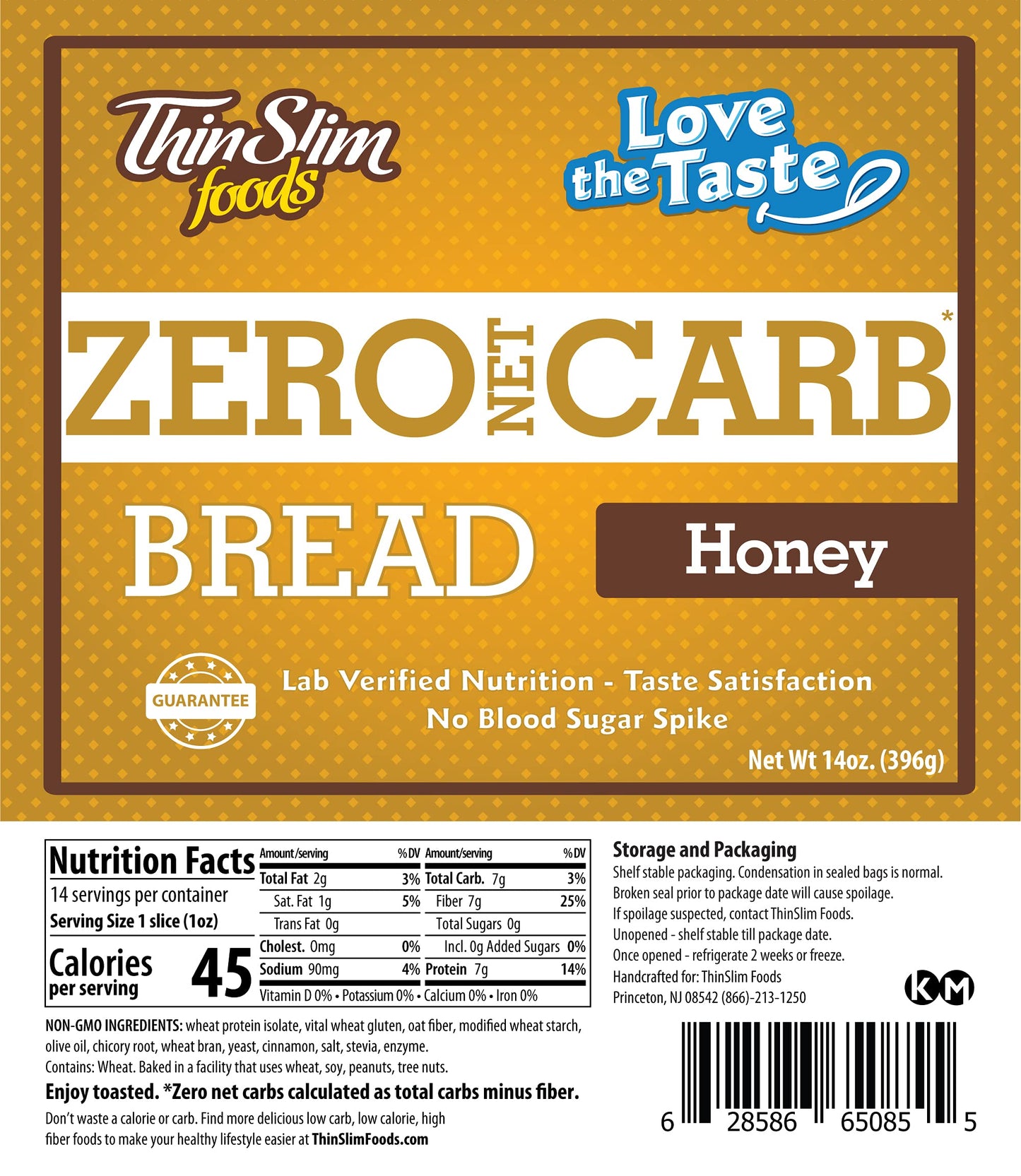 ThinSlim Foods Zero Net Carb Keto Bread | Low Carb Bread | Plain (Pack of 1)