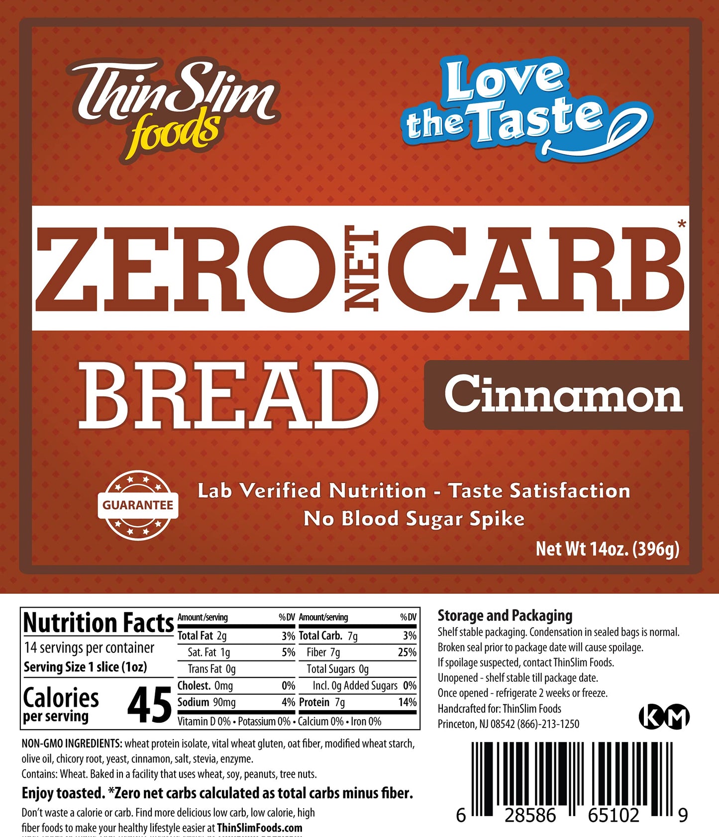 ThinSlim Foods Zero Net Carb Keto Bread | Low Carb Bread | Plain (Pack of 1)
