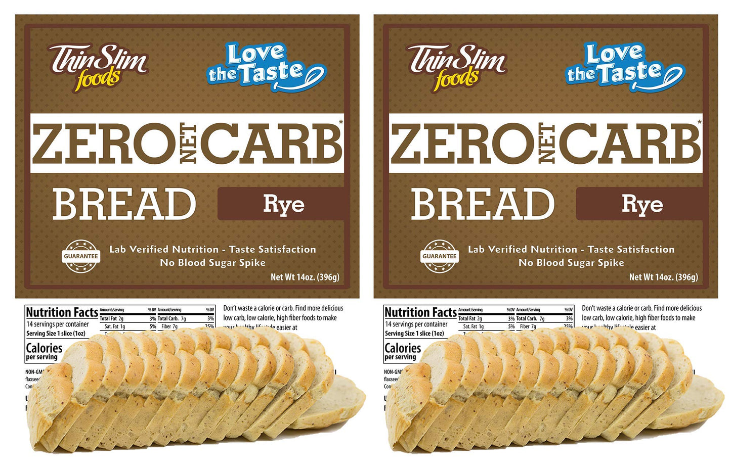 ThinSlim Foods Zero Net Carb Keto Bread | Low Carb Bread | Plain (Pack of 1)