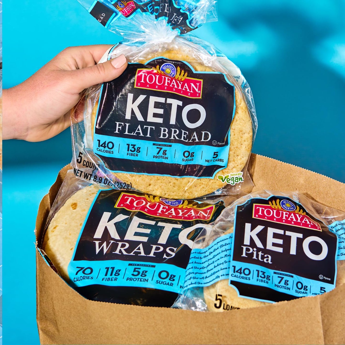 Toufayan KETO Flat Bread | High Fiber and Protein | Low Carb | No Sugar (3 Pack)