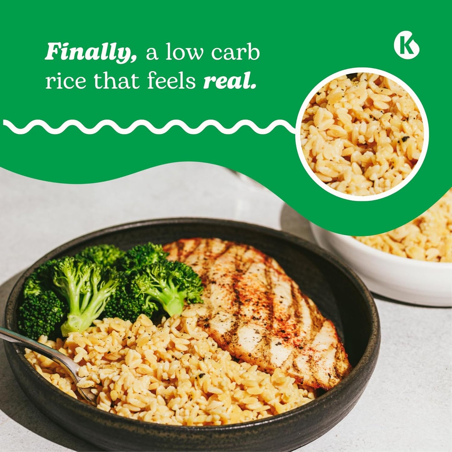 Kaizen Low Carb Keto Rice - Gluten-Free, High Protein (20g), Keto Friendly, Plant Based, Made with High Fiber Lupin Flour - 8 ounces (Pack of 3)