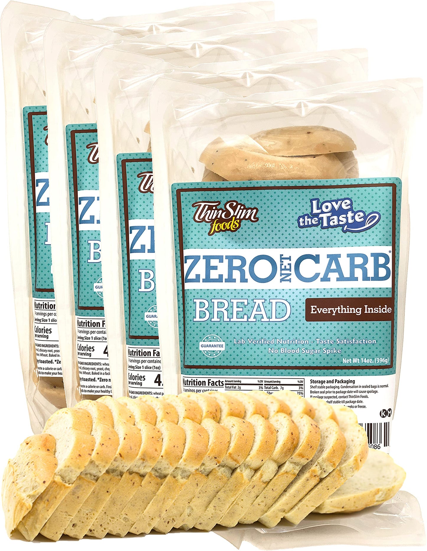 ThinSlim Foods Zero Net Carb Keto Bread | Low Carb Bread | Plain (Pack of 1)