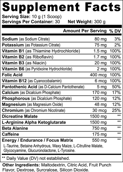 Rank-S Pre-Workout Powder (Fruit Punch)