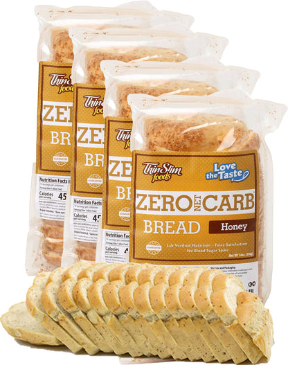 ThinSlim Foods Zero Net Carb Keto Bread | Low Carb Bread | Plain (Pack of 1)