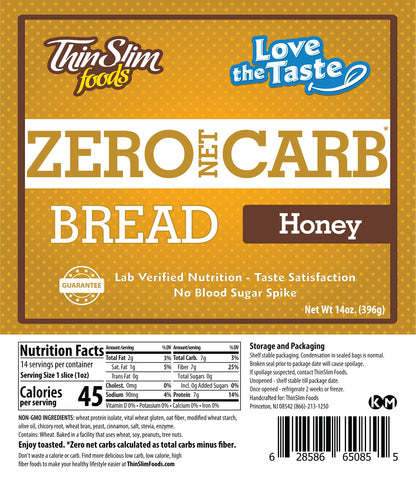 ThinSlim Foods Zero Net Carb Keto Bread | Low Carb Bread | Plain (Pack of 1)