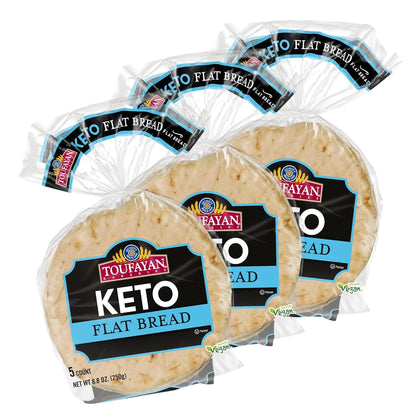 Toufayan KETO Flat Bread | High Fiber and Protein | Low Carb | No Sugar (3 Pack)