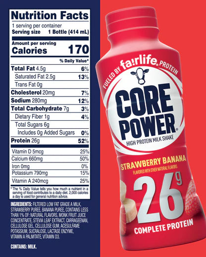 Core Power Protein Shake, Strawberry Banana